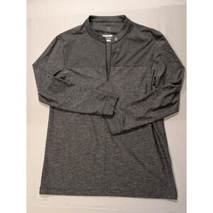 Swannies Mens Large Quarter Zip Pullover Charcoal Heather Grey Golf Performance